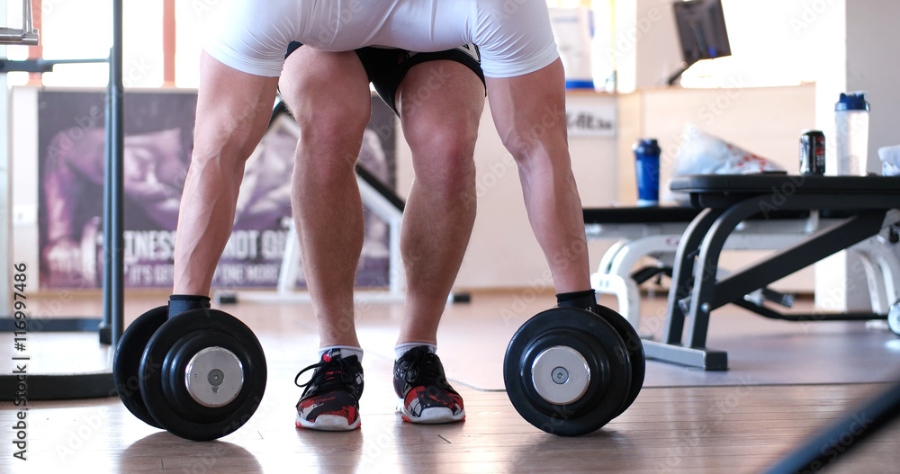 Fototapeta premium Athlete Attractive Gym Equipment Fitness Hobby Concept