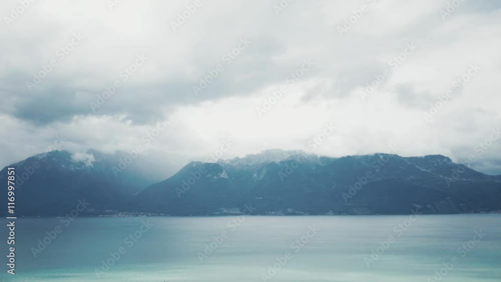 clouds time lapse. mountain landscape and sea clouds time lapse. mountain landscape and sea