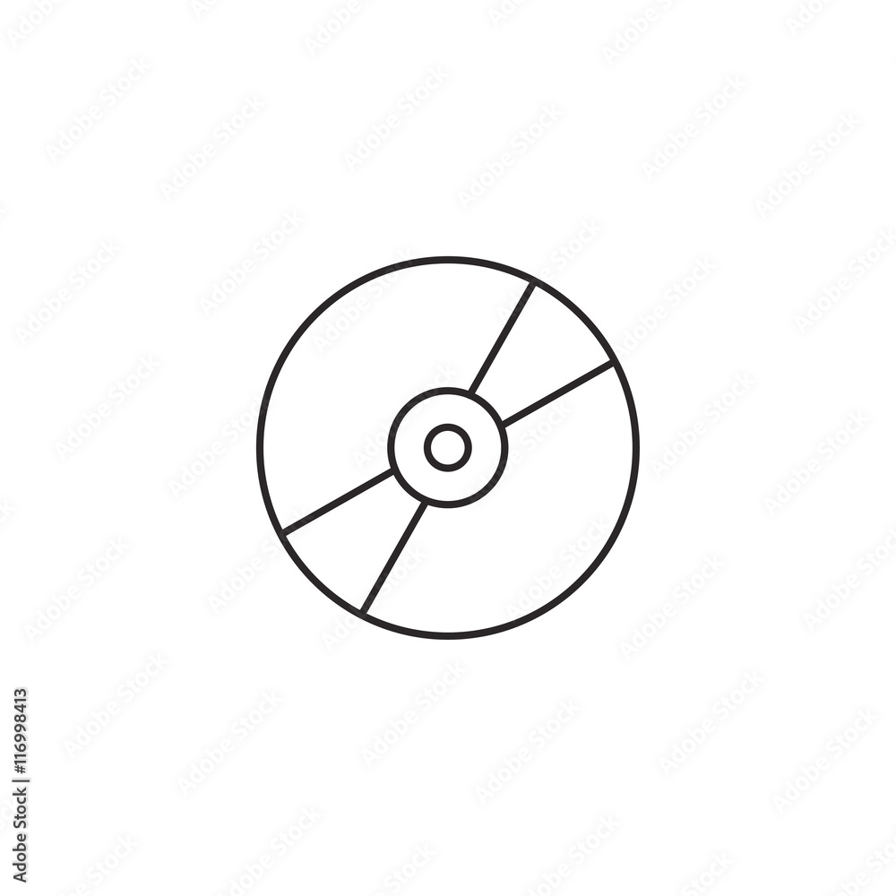 Outline music icon isolated on white background Outline music icon isolated on white background
