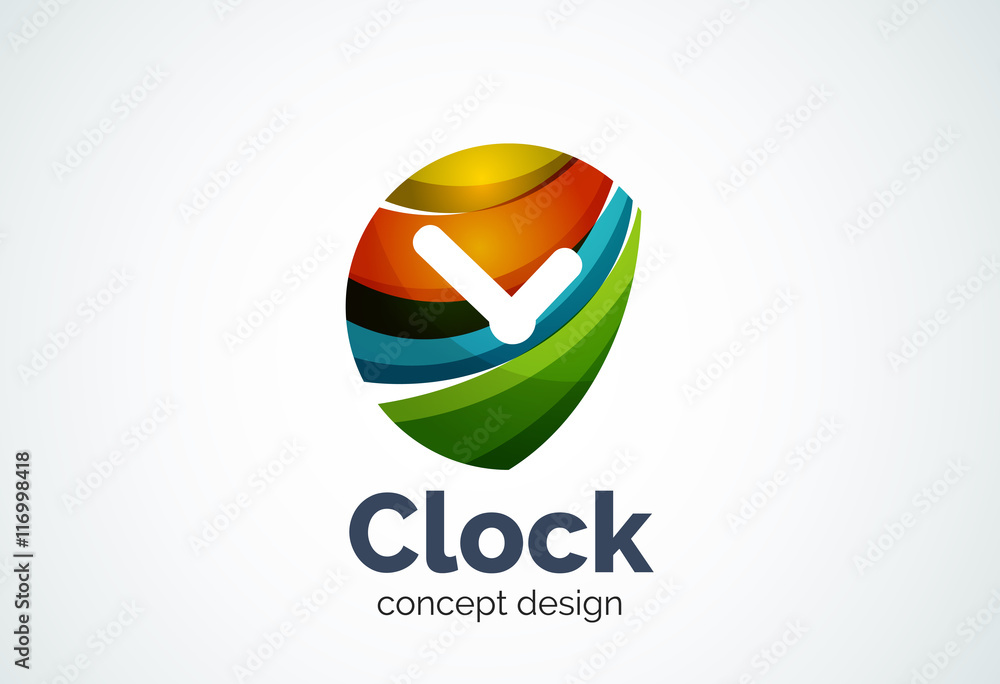 Clock logo template, time management business concept Clock logo template, time management business concept