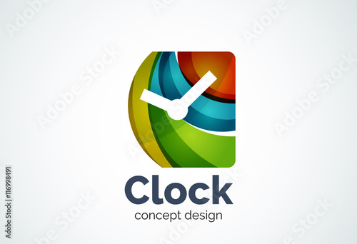 Free Download Clock logo template, time management business concept - GFXLoad