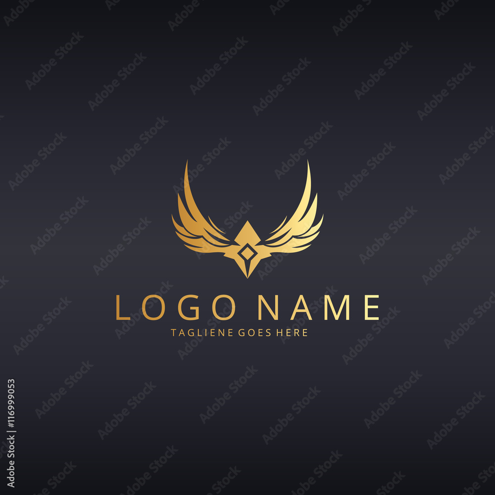 Wings logo. A letter logotype
