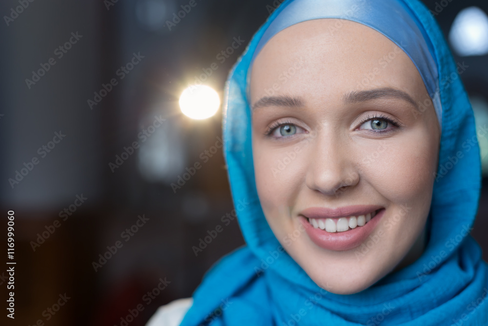 Smiling young woman in hijab Smiling young woman in hijab