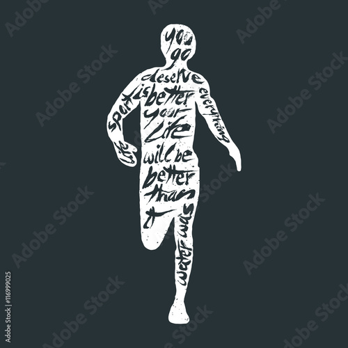 Typography lettering runner