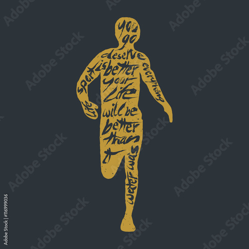 Typography lettering runner