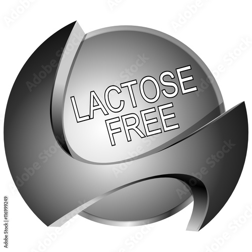 Lactose free Button - 3D illustration