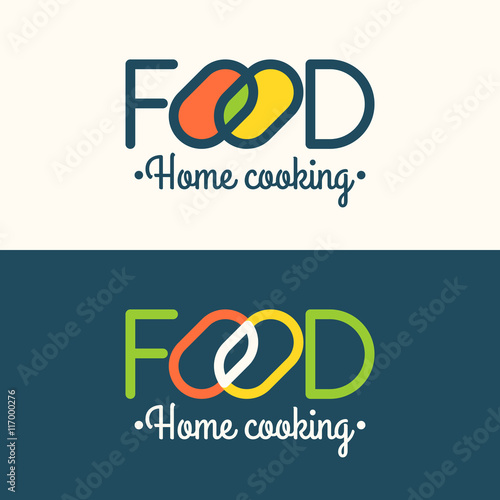 Modern minimalistic vector logo of food.
