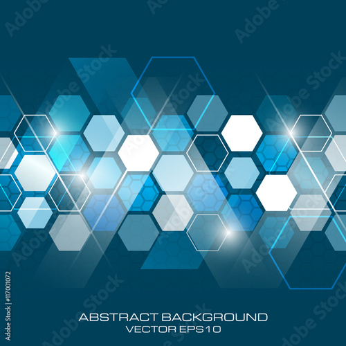 Abstract vector future business background with hexagonal pattern.