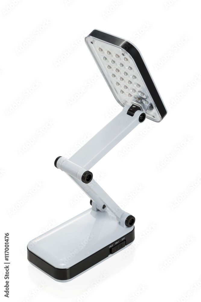 Small foldable LED luminaire isolated on white background Small foldable LED luminaire isolated on white background