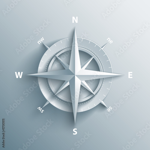 3d wind rose vector illustration.