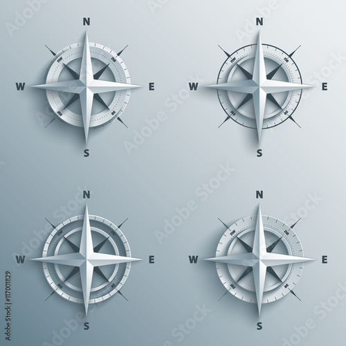 Wallpaper Mural Set of 3d wind roses Torontodigital.ca