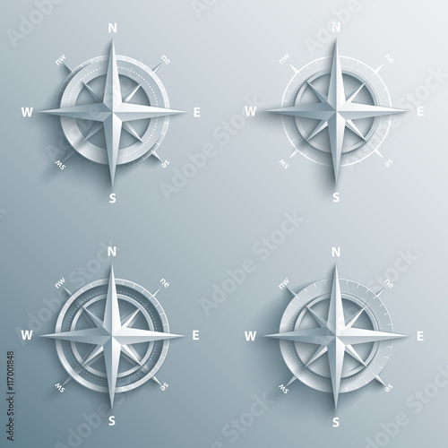 Set of 3d wind roses