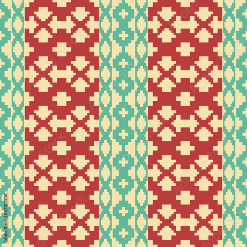 Seamless knitted pattern in vintage colors