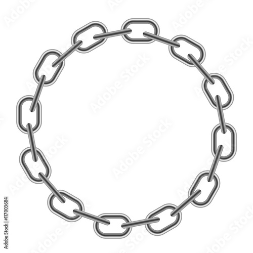 Chain Round Frame Isolated on White Background