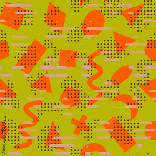 Geometric seamless pattern. Hipster fashion Memphis style. Vector illustration. photo