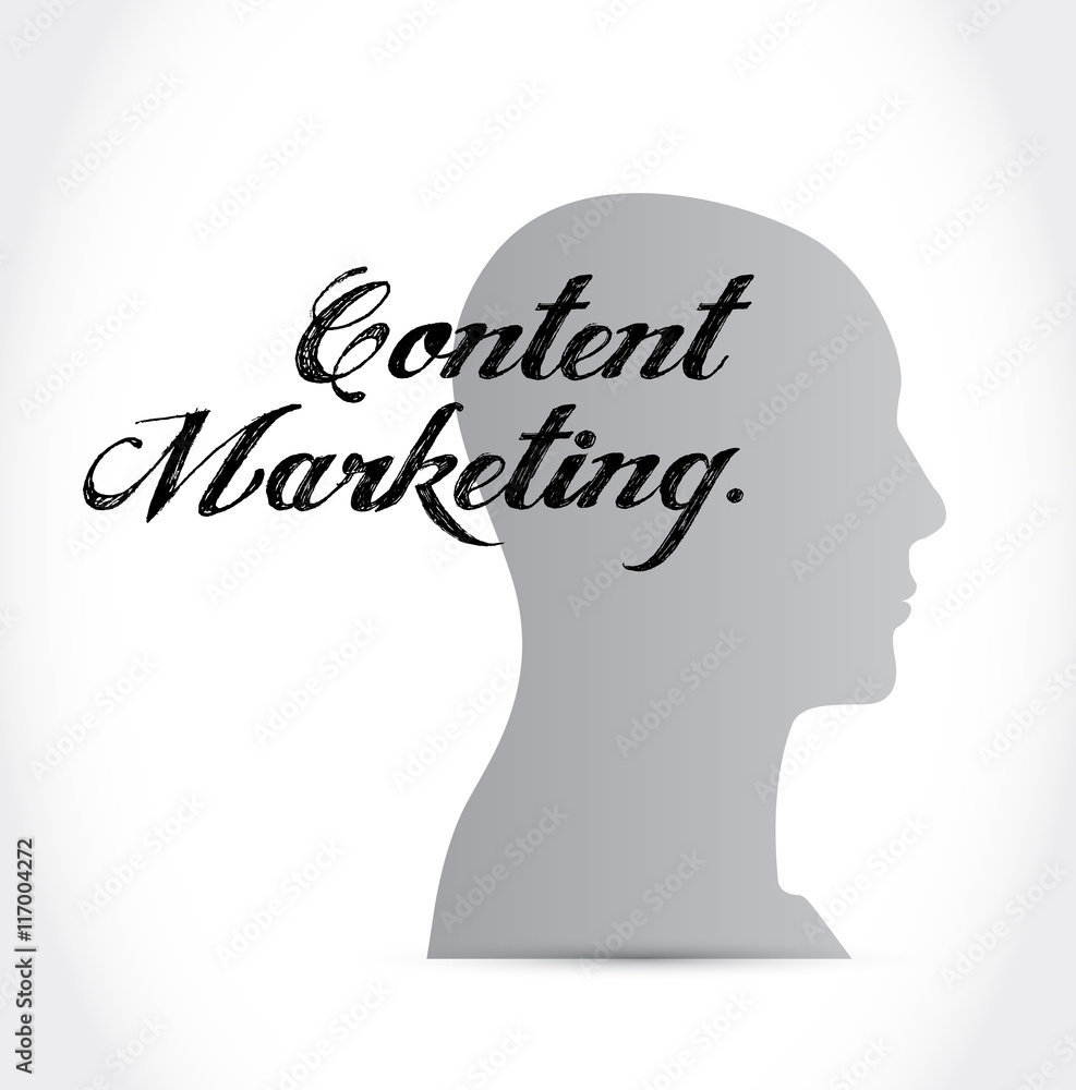 content marketing thinking brain sign concept content marketing thinking brain sign concept