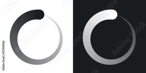 Vector loading icon. Two-tone version on black and white background