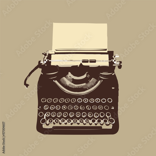 brown vintage typewriter for typing