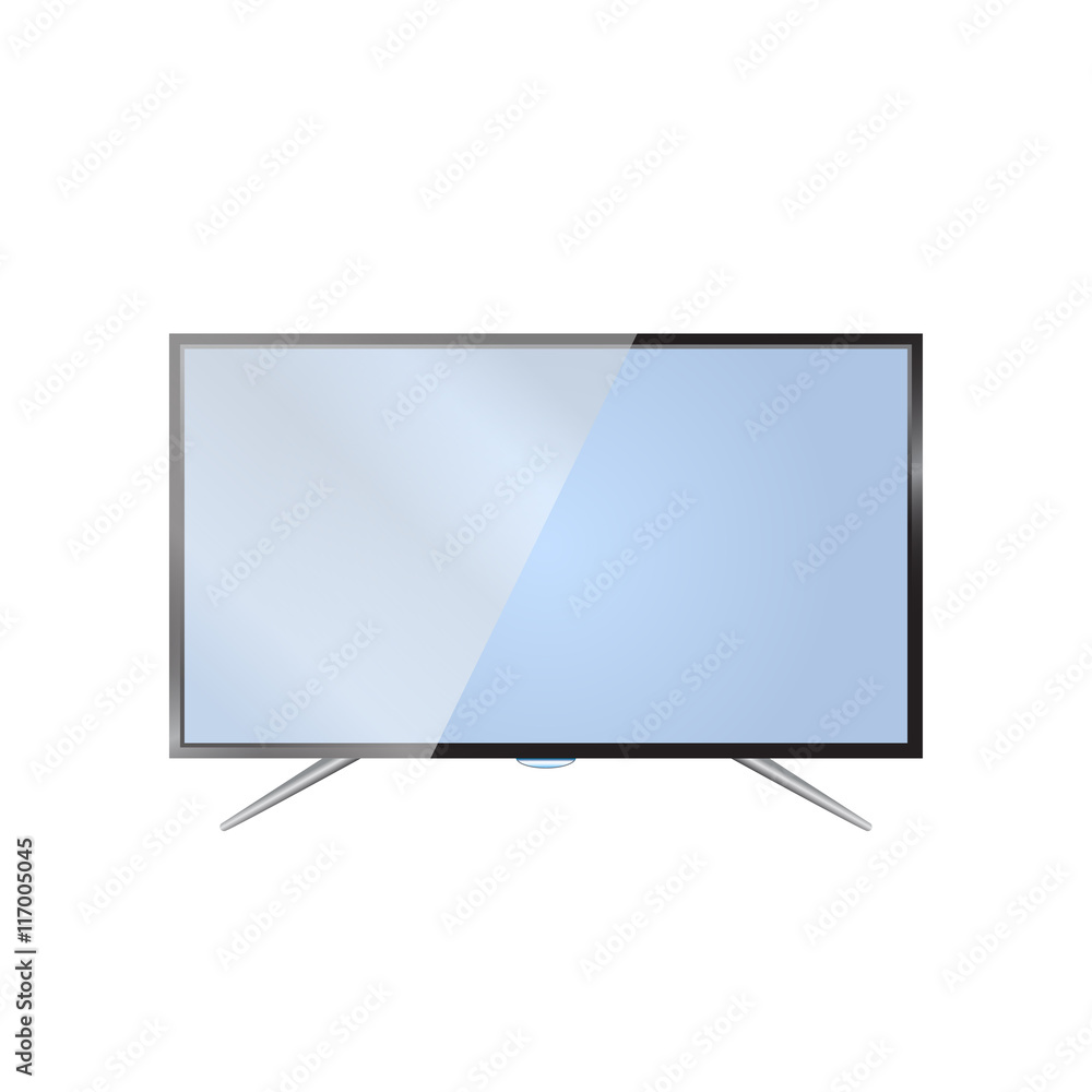 Naklejka premium TV flat screen lcd, plasma realistic vector illustration.