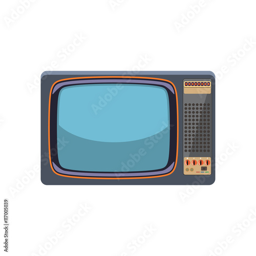 Vector retro TV on white background. Vector art.