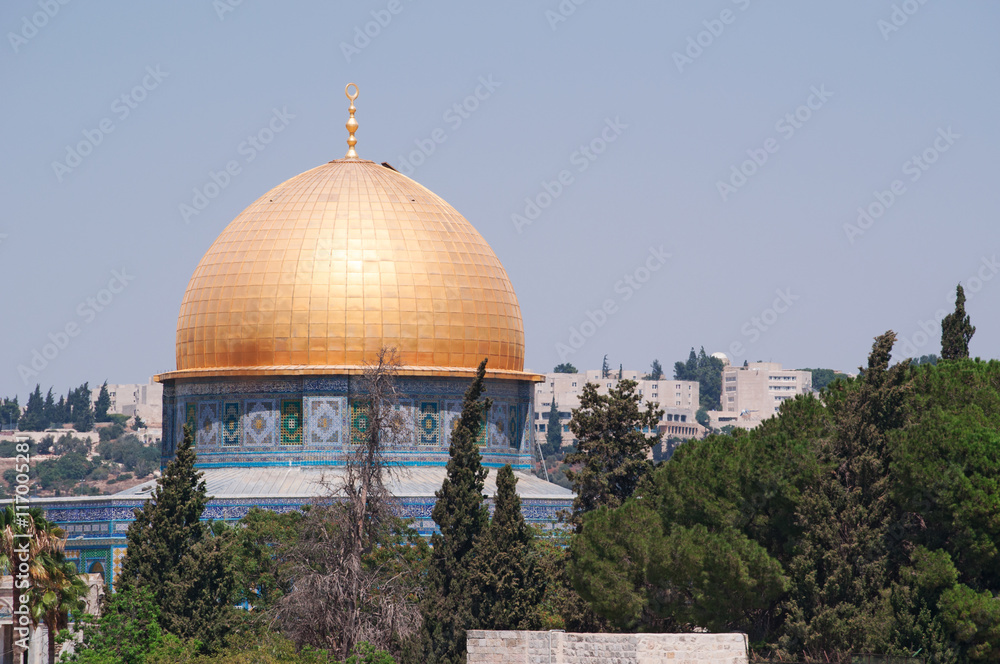 Gerusalemme vista della Cupola della Roccia sul Monte del Tempio il 6