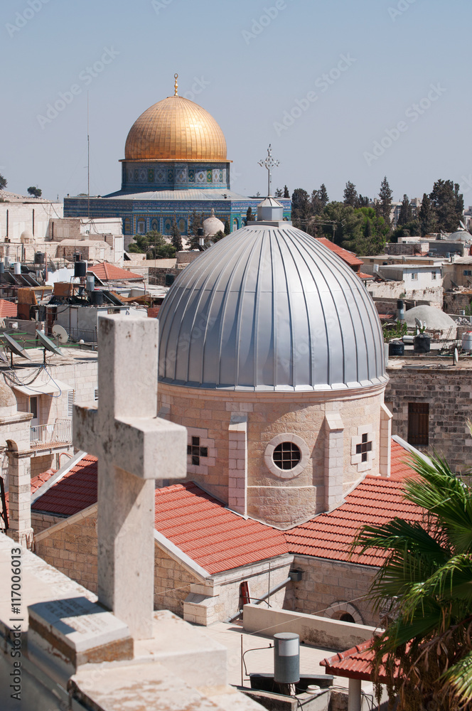 Gerusalemme: vista della Cupola della Roccia sul Monte del Tempio il 6 Settembre 2015. La Cupola della Roccia è il Santuario islamico sul Monte del Tempio