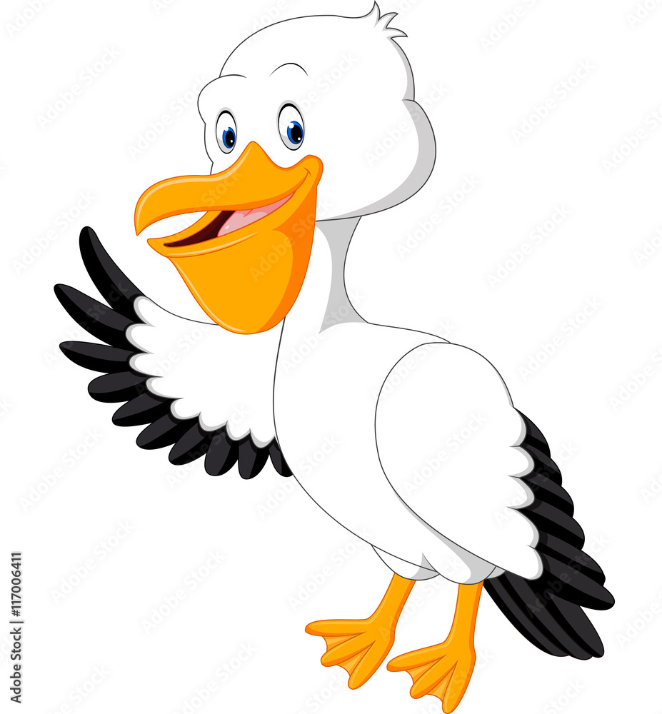 Naklejka premium illustration of Cute pelican cartoon