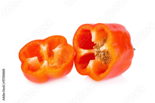sweet red pepper on white background