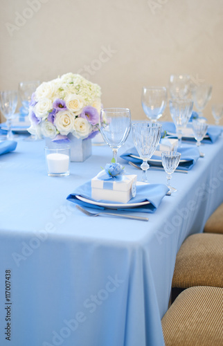 Table set for an event party or wedding reception  © Vladislav Plotnikov