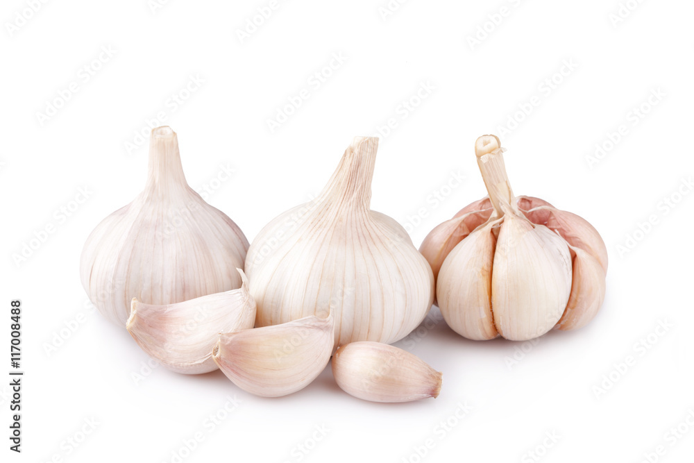 Fresh garlic isolated on white background.. Fresh garlic isolated on white background..