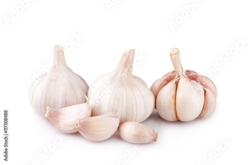 Fresh garlic isolated on white background..