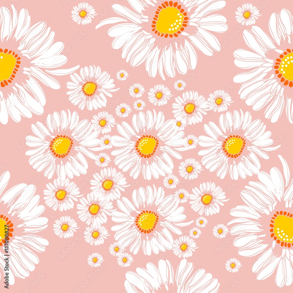 Floral seamless pattern with Chamomiles Floral seamless pattern with Chamomiles