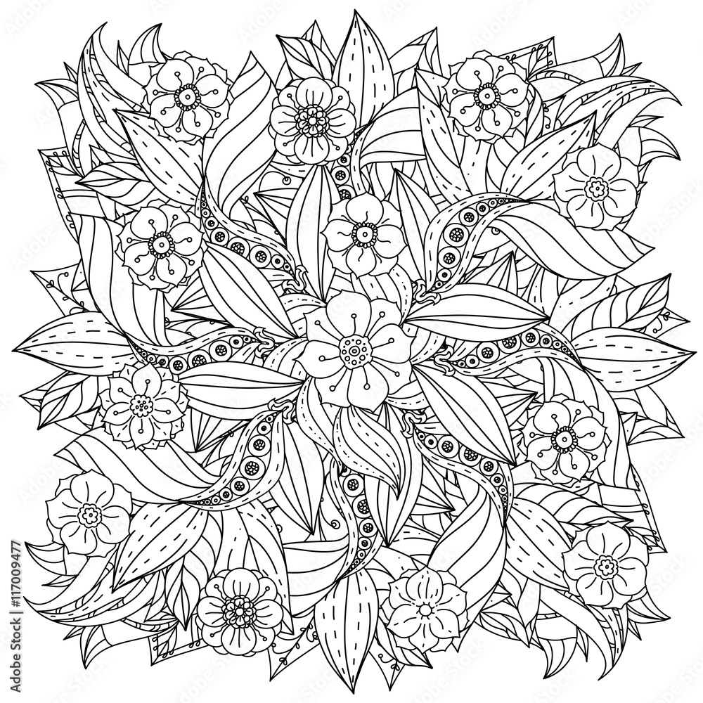 Fototapeta premium coloring book antistress style picture