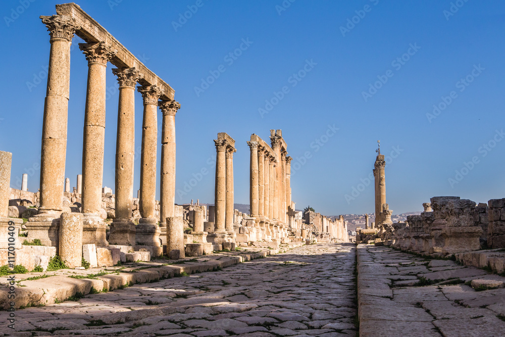 Nymphaeum in the Roman city of Gerasa, preset-day Jerash, Jordan. It is located about 48 km north of Amman.