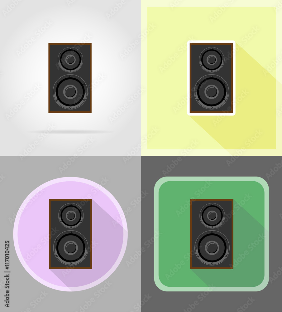 acoustic loundspeaker flat icons vector illustration acoustic loundspeaker flat icons vector illustration