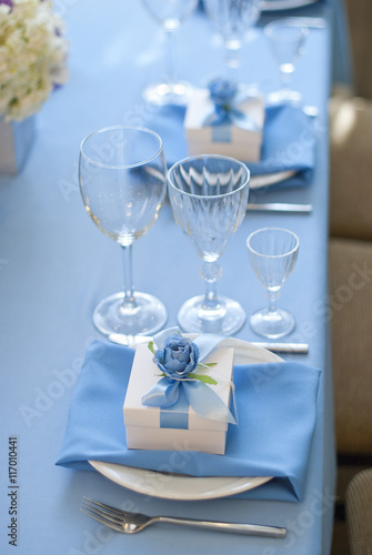 Table set for an event party or wedding reception 