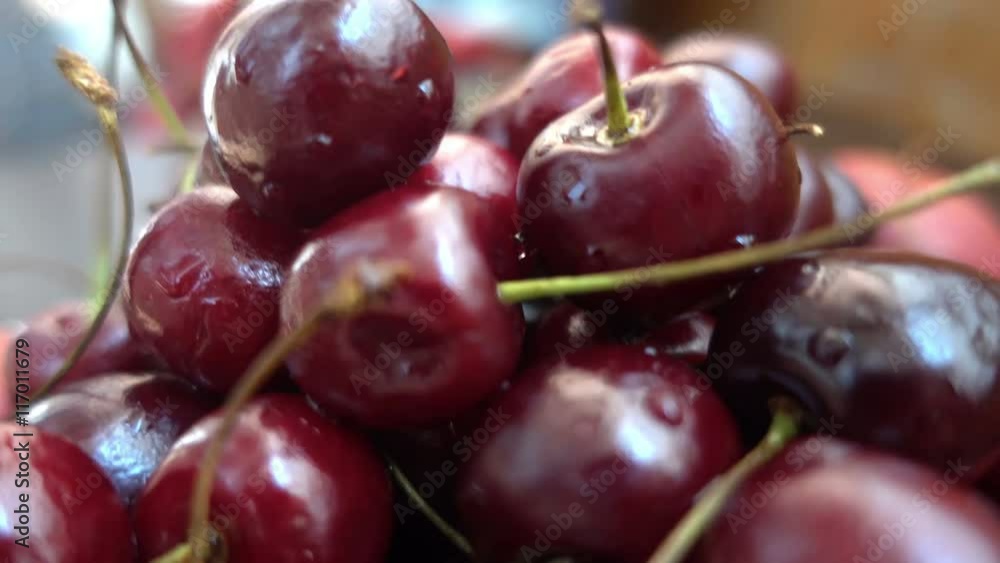 close view of different fresh fruits, nectarines and cherries close view of different fresh fruits, nectarines and cherries
