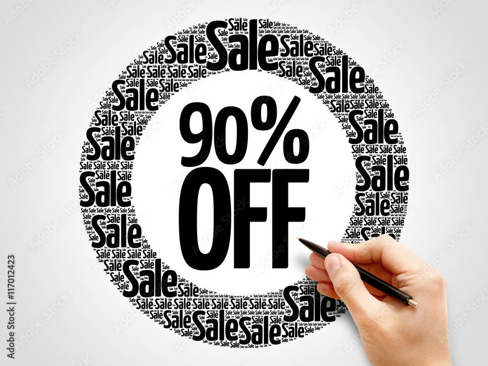 Φωτογραφία 90% OFF Sale words cloud, business concept background