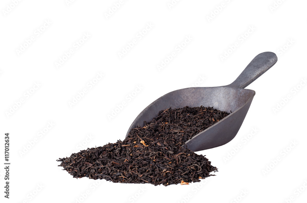 Fotografie Scoop of Black Tea Leaves
