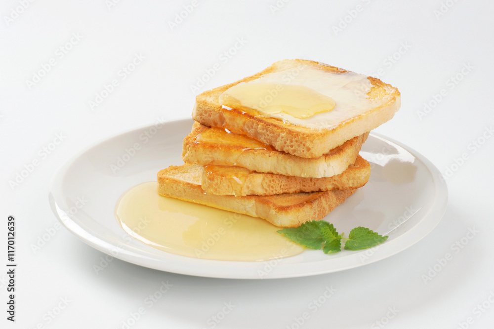 toast with butter and honey