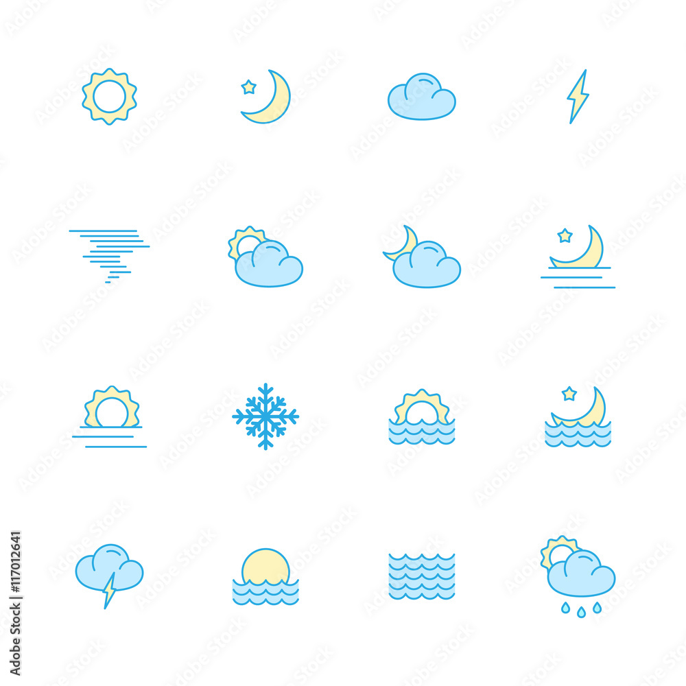 weather color flat icons weather color flat icons
