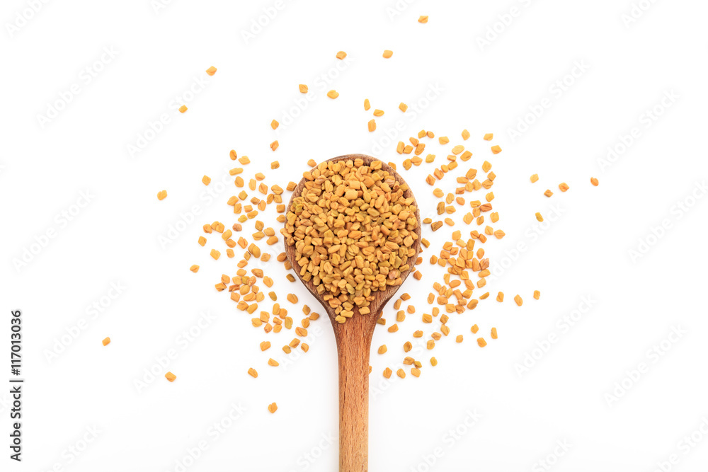 Foto Fenugreek on white background