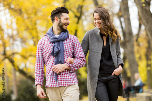 Young couple in the autumn ...