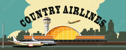 airport building vector illustration