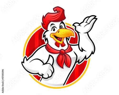 Chicken logo, chicken mascot, chicken character. Suitable for restaurant logo. Vector of chicken character.
