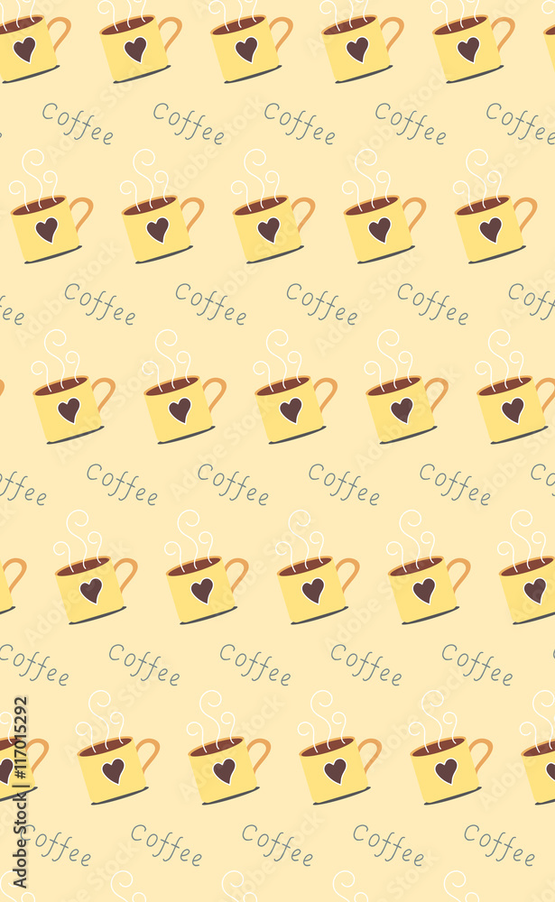 Vector illustration of coffee cute art pattern Vector illustration of coffee cute art pattern