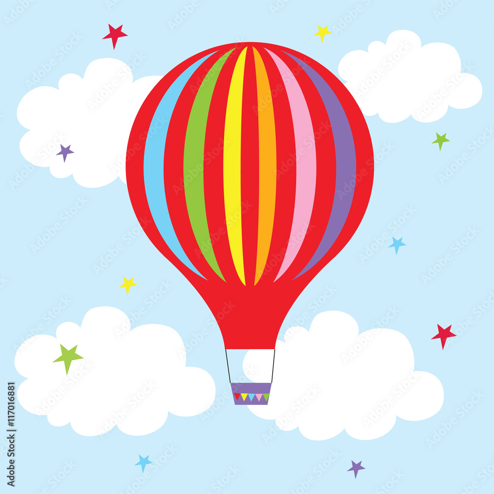 Fototapeta premium Hot air balloon on the sky