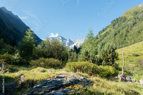 Alm und Berglandschaft in den Alpen