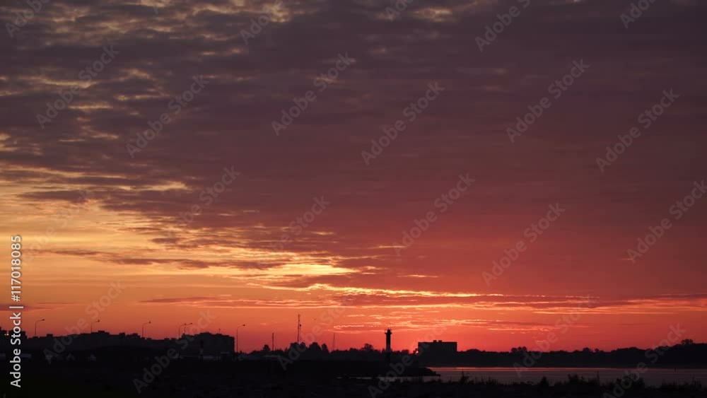 Time lapse of Cargo ship sailing at sunrise Time lapse of Cargo ship sailing at sunrise