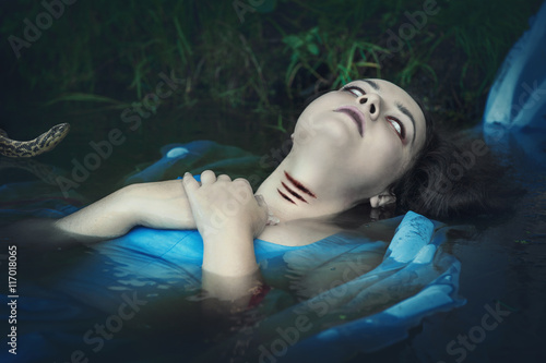 Terrible drowned dead ghost woman